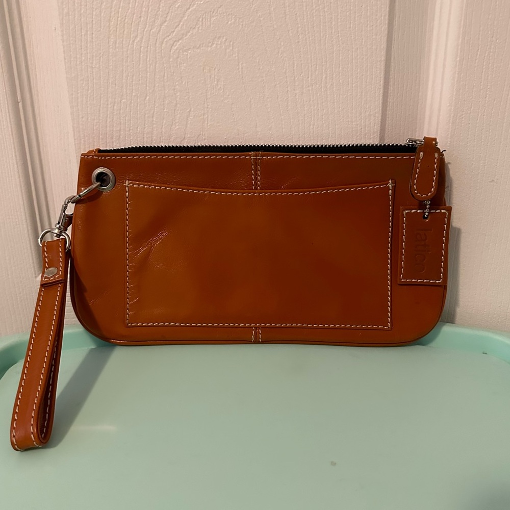Latico Leather Orange Clutch Purse